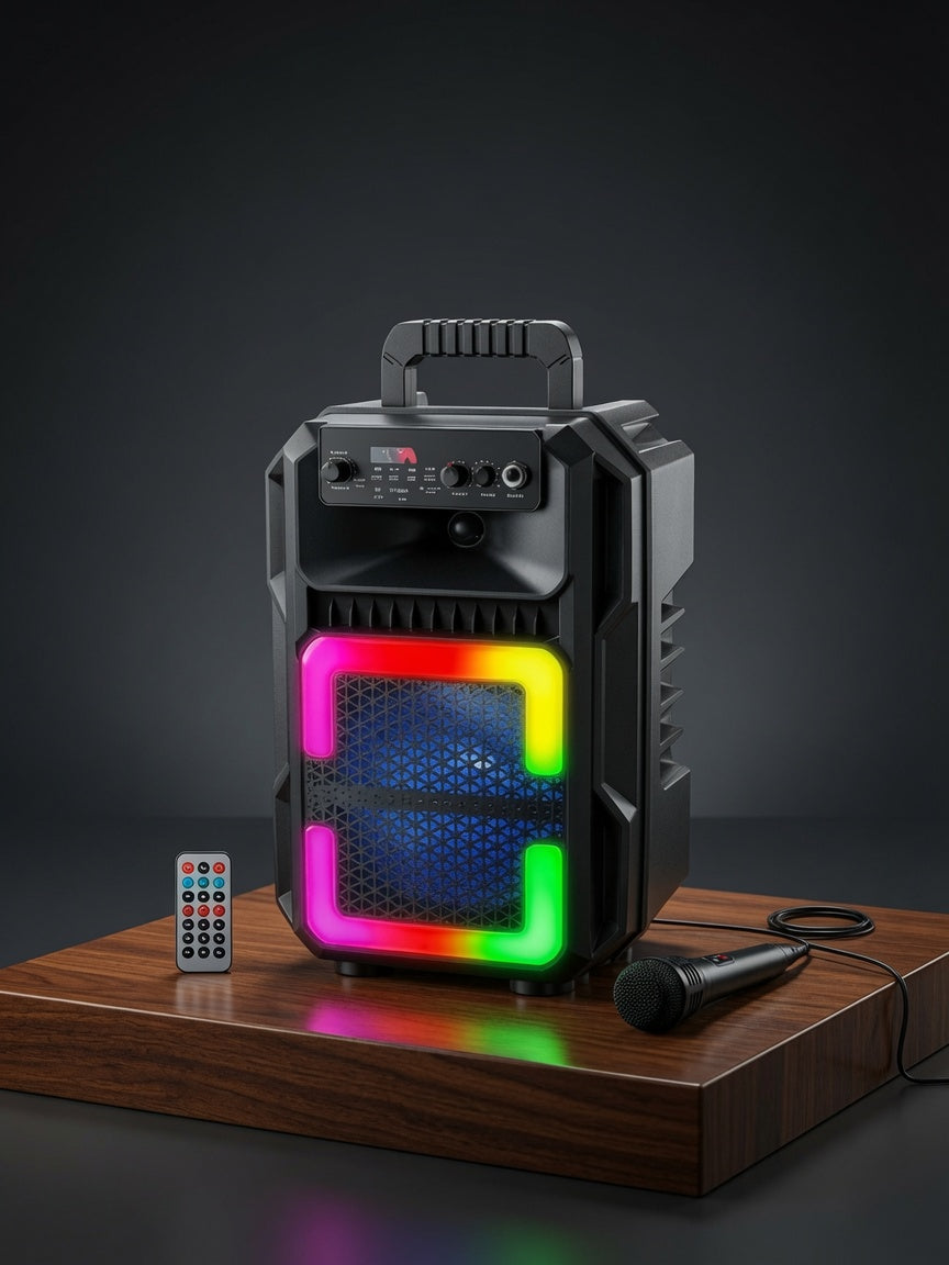 Outdoor Karaoke Zvučnik– 8” Bluetooth sa Mikrofonom i RGB svetlima