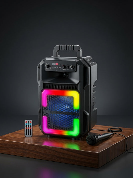 Outdoor Karaoke Zvučnik– 8” Bluetooth sa Mikrofonom i RGB svetlima